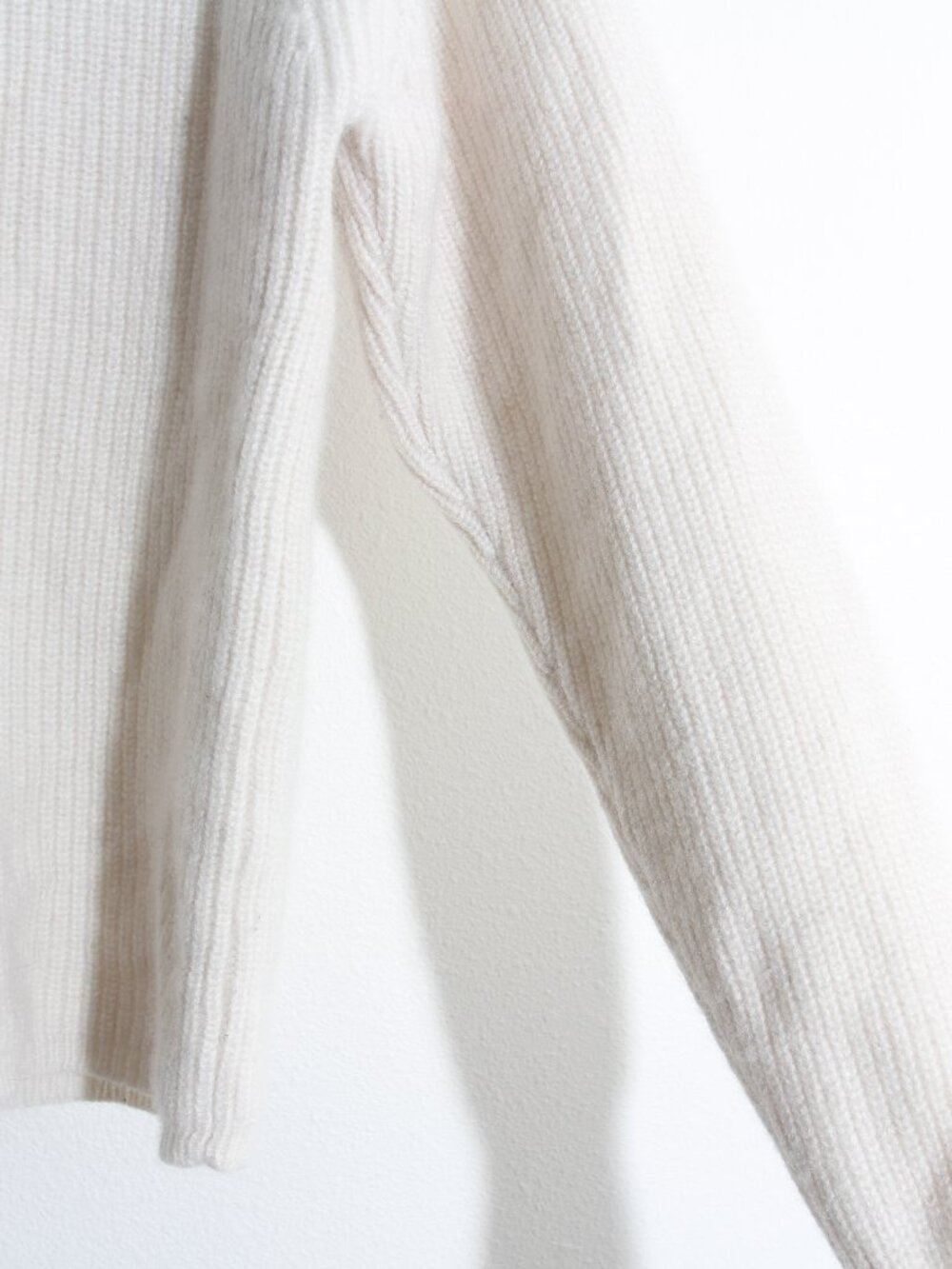 Quince 100% Mongolian Cashmere Fisherman Quarter Zip Sweater Ivory Size XS - Picture 12 of 16